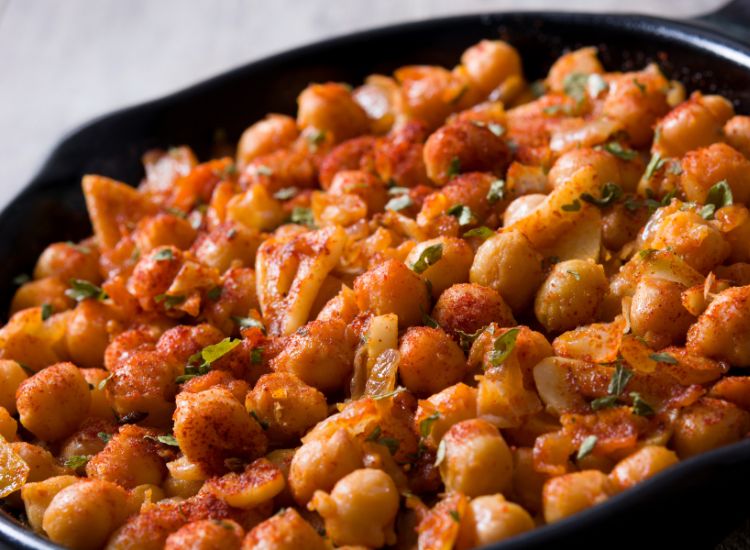 Recette facile et rapide Pois chiches épicés sautés